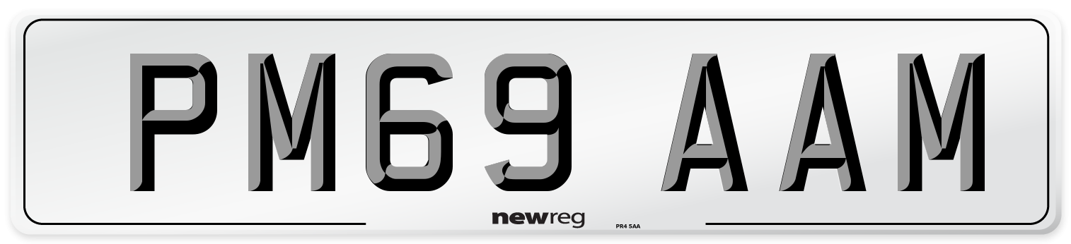 PM69 AAM Number Plate from New Reg